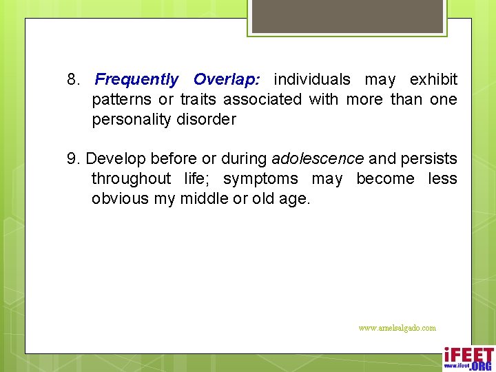 8. Frequently Overlap: individuals may exhibit patterns or traits associated with more than one