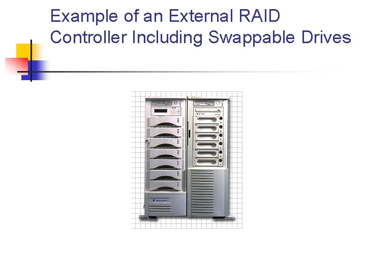 Example of an External RAID Controller Including Swappable Drives 