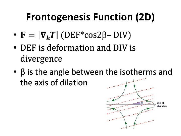 Frontogenesis Function (2 D) • 