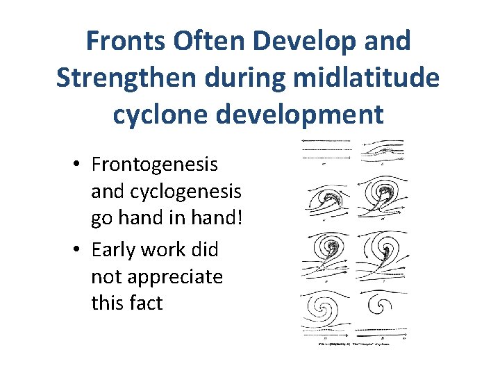 Fronts Often Develop and Strengthen during midlatitude cyclone development • Frontogenesis and cyclogenesis go