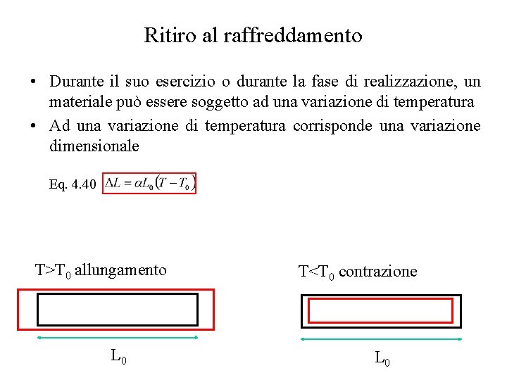 Ritiro al raffreddamento • Durante il suo esercizio o durante la fase di realizzazione,