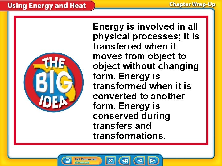 Energy is involved in all physical processes; it is transferred when it moves from