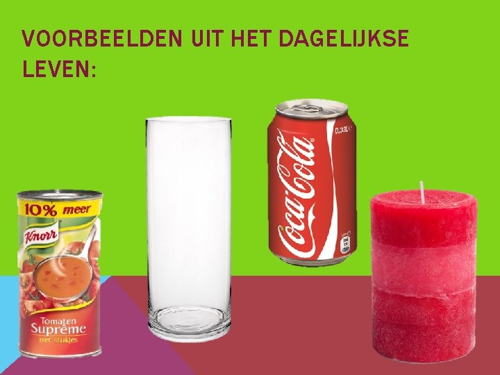 VOORBEELDEN UIT HET DAGELIJKSE LEVEN: 