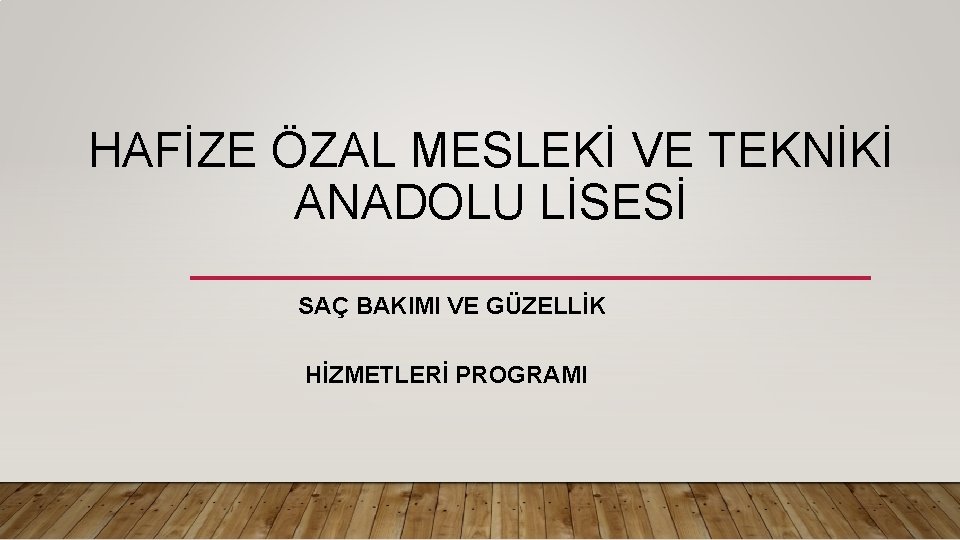 HAFİZE ÖZAL MESLEKİ VE TEKNİKİ ANADOLU LİSESİ SAÇ BAKIMI VE GÜZELLİK HİZMETLERİ PROGRAMI 