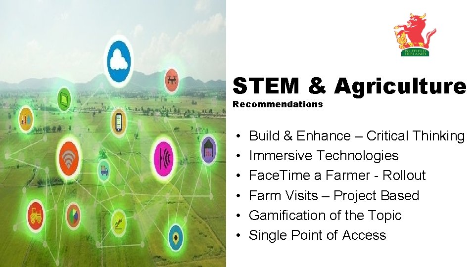 STEM & Agriculture Recommendations • • • Build & Enhance – Critical Thinking Immersive