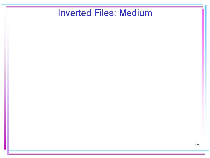Inverted Files: Medium 12 