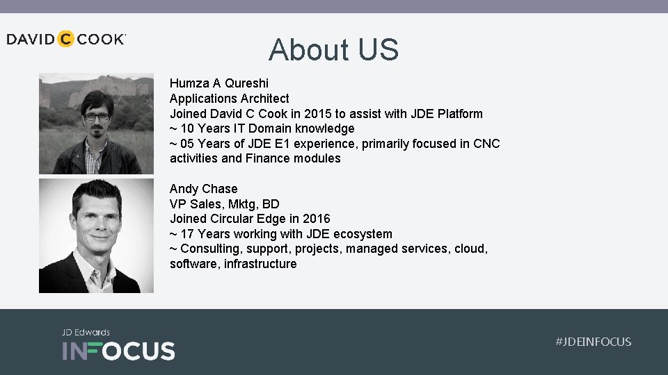 About US Humza A Qureshi Applications Architect Joined David C Cook in 2015 to