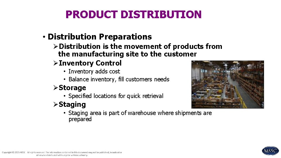 Unit 53 1 Product Distribution HighPerformance Manufacturing Production
