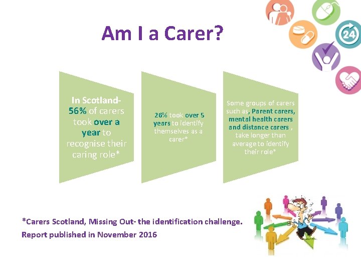 Am I a Carer? In Scotland 56% of carers took over a year to