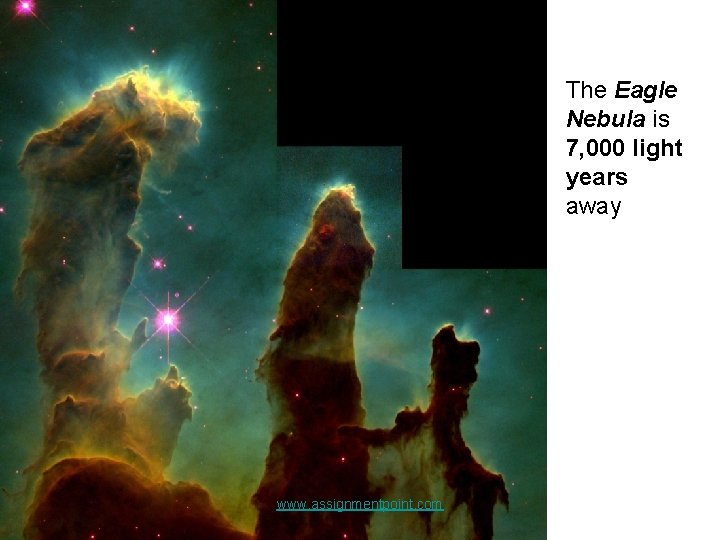 The Eagle Nebula is 7, 000 light years away www. assignmentpoint. com 