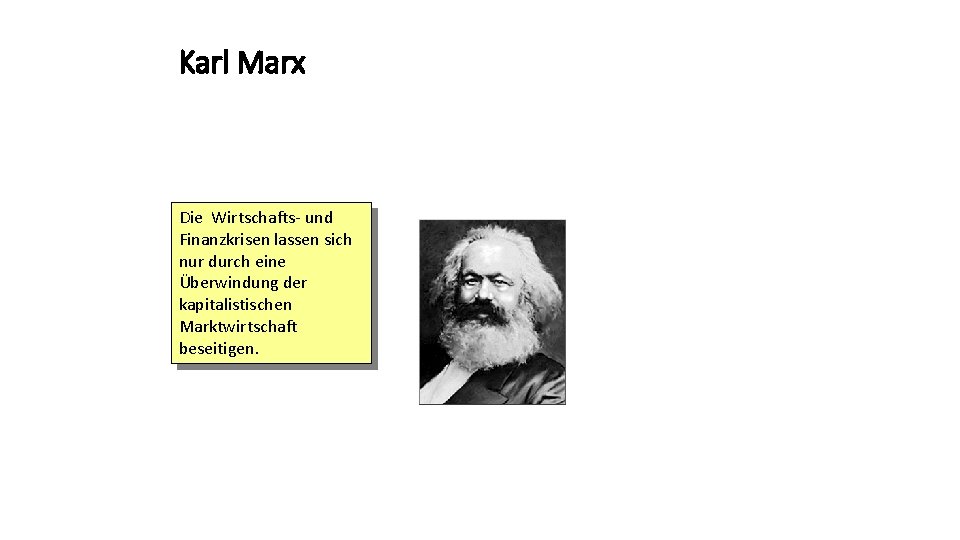 Karl Marx Die Wirtschafts- und Finanzkrisen lassen sich nur durch eine Überwindung der kapitalistischen