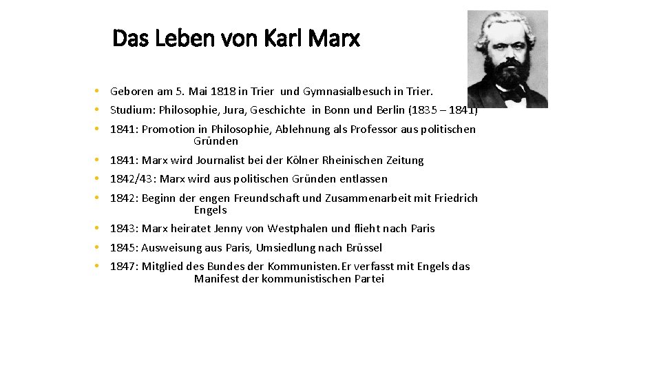 Das Leben von Karl Marx • Geboren am 5. Mai 1818 in Trier und