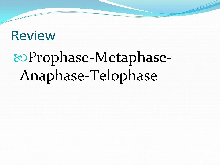 Review Prophase-Metaphase. Anaphase-Telophase 