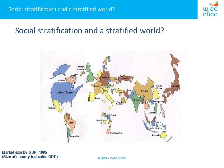 Social stratification and a stratified world? Market size by GDP, 1995 (Size of country