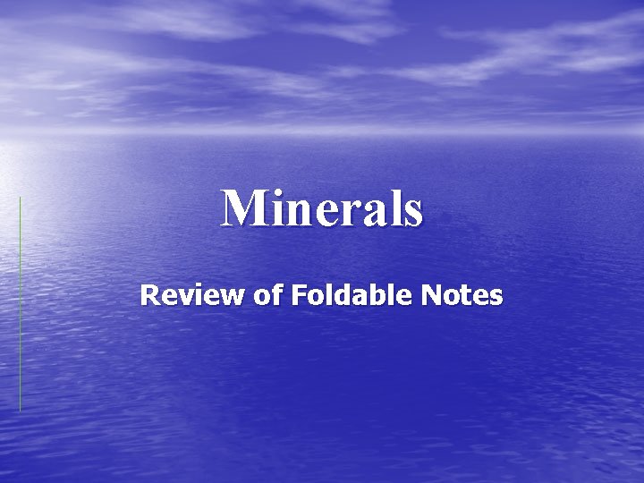 Minerals Review of Foldable Notes 