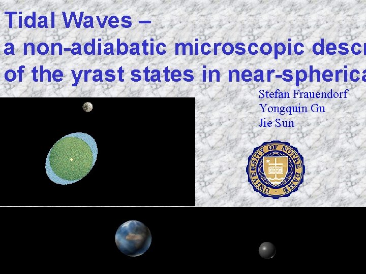 Tidal Waves – a non-adiabatic microscopic descr of the yrast states in near-spherica Stefan