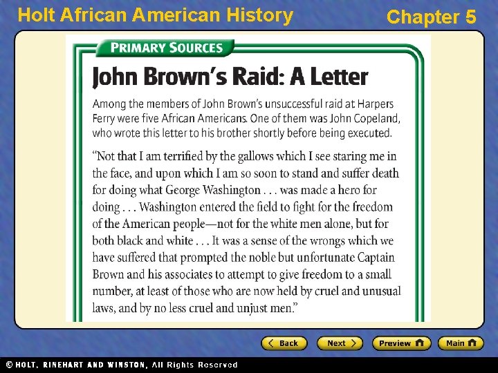Holt African American History Chapter 5 