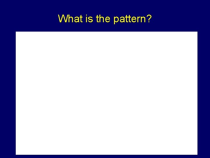 What is the pattern? 