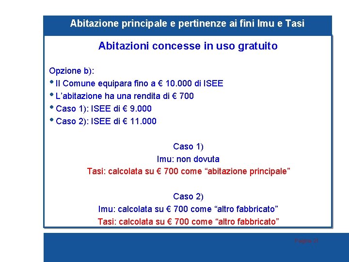 Abitazione principale e pertinenze ai fini Imu e Tasi Abitazioni concesse in uso gratuito