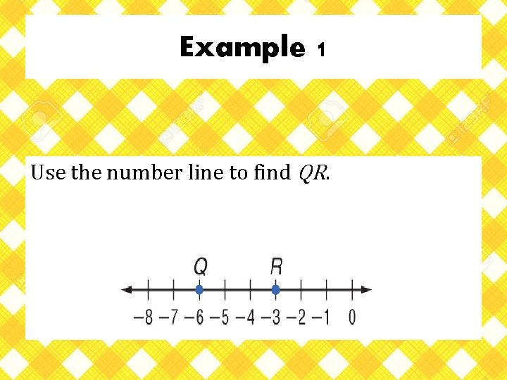 Example 1 Use the number line to find QR. 