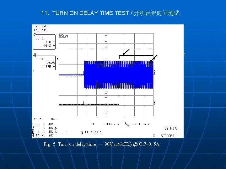 11. TURN ON DELAY TIME TEST / 开机延迟时间测试 Output Voltage Input Voltage Fig. 5