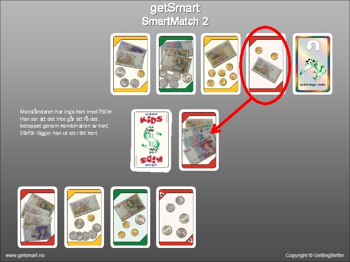 get. Smart. Match 2 Motståndaren har inga kort med 750 kr. Han ser att