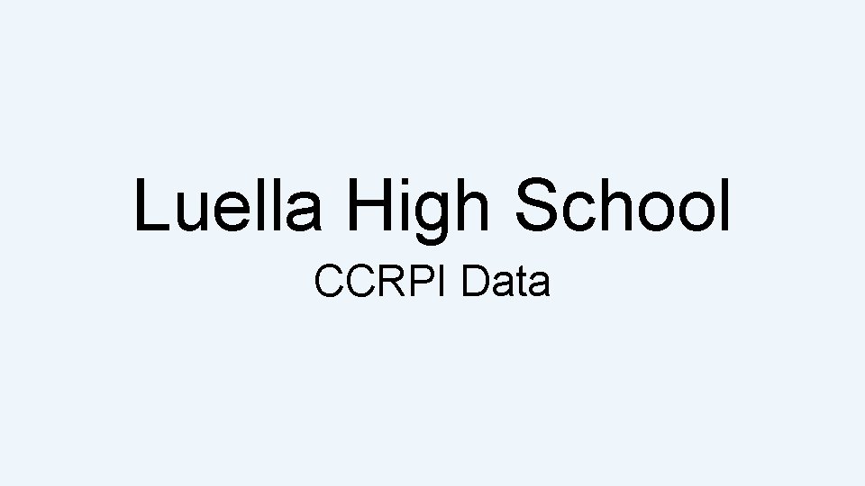 Luella High School CCRPI Data 