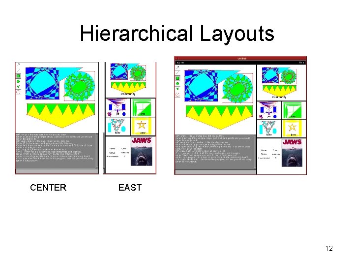 Hierarchical Layouts CENTER EAST 12 
