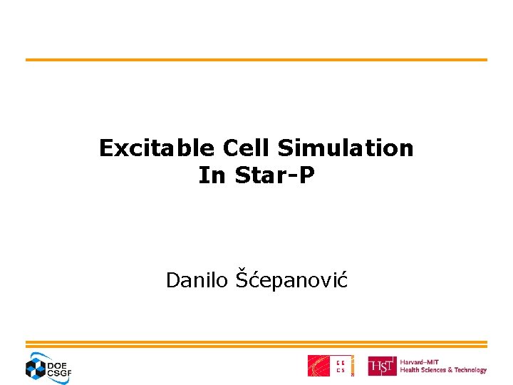 Excitable Cell Simulation In Star-P Danilo Šćepanović 