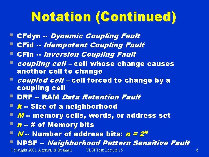 Lecture 15 Memory Test Memory market and memory