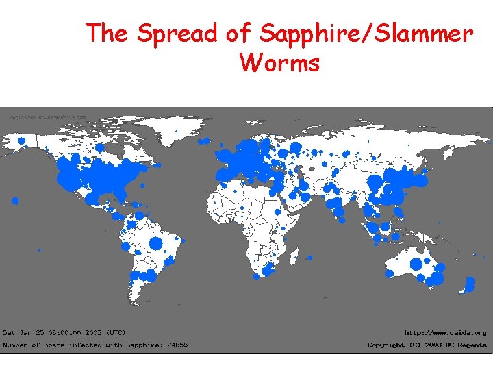 The Spread of Sapphire/Slammer Worms 