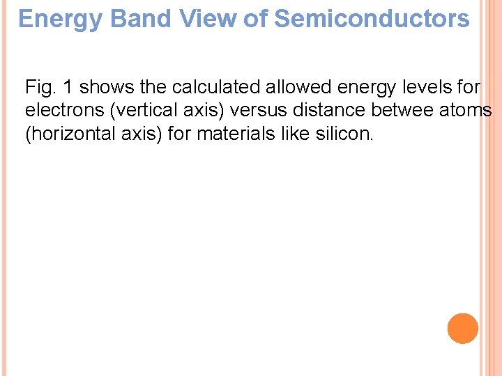 Energy Band View of Semiconductors Fig. 1 shows the calculated allowed energy levels for