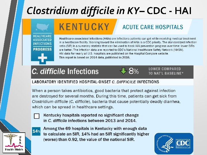 Clostridium difficile in KY– CDC - HAI CDC: . 