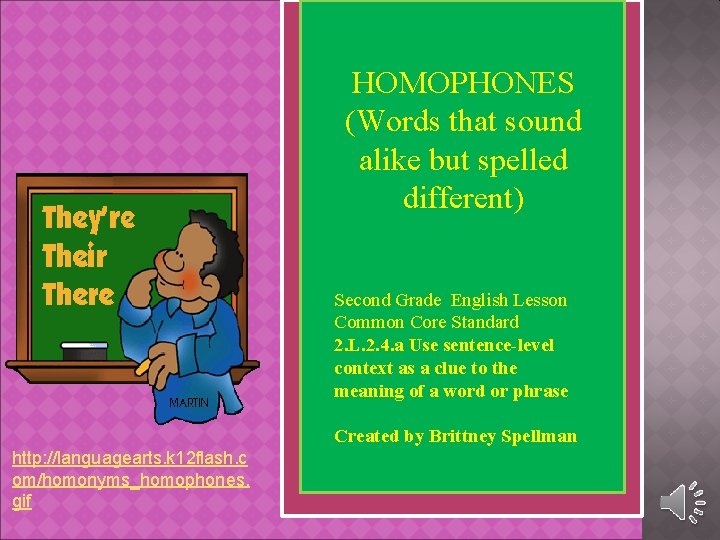 HOMOPHONES (Words that sound alike but spelled different) Second Grade English Lesson Common Core