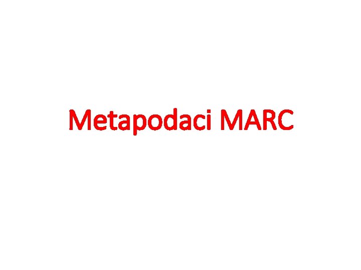 Metapodaci MARC 