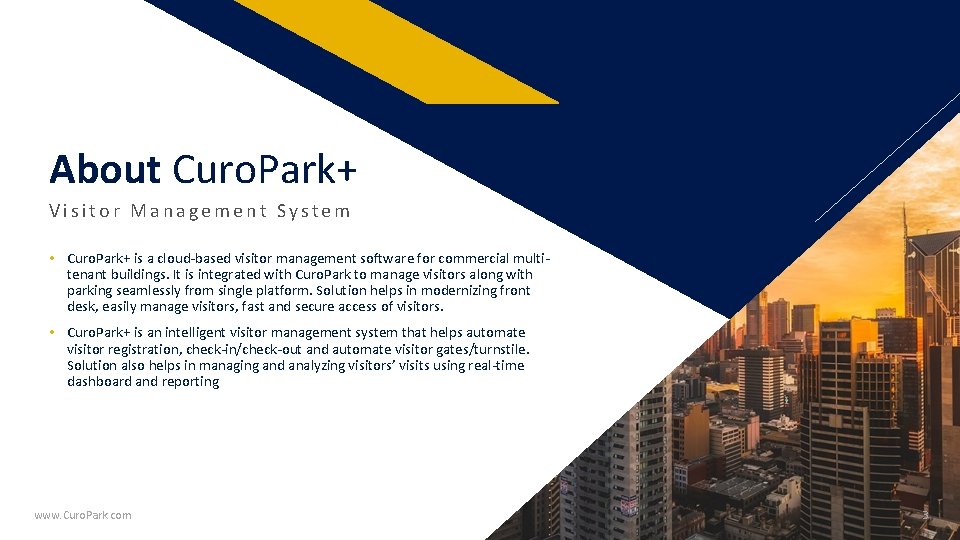 FR About Curo. Park+ Visitor Management System • Curo. Park+ is a cloud-based visitor