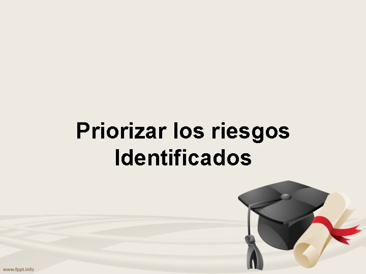 Priorizar los riesgos Identificados 