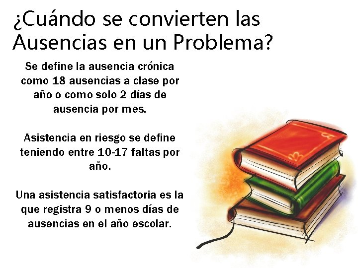 ¿Cuándo se convierten las Ausencias en un Problema? Se define la ausencia crónica como