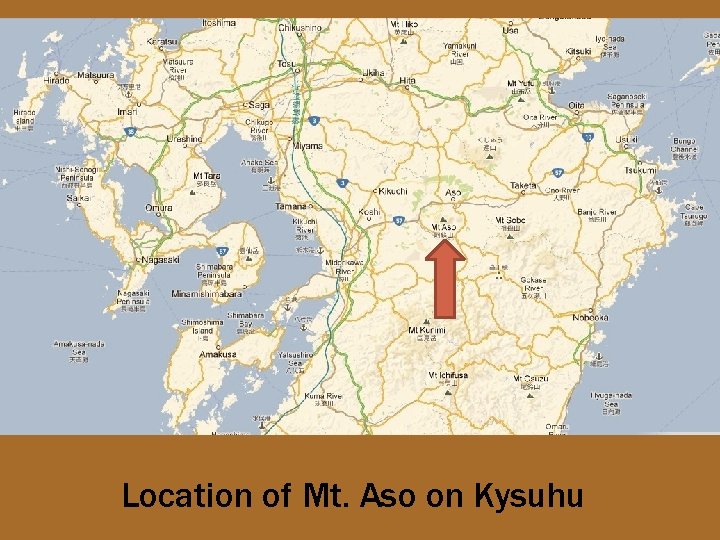 Location of Mt. Aso on Kysuhu 