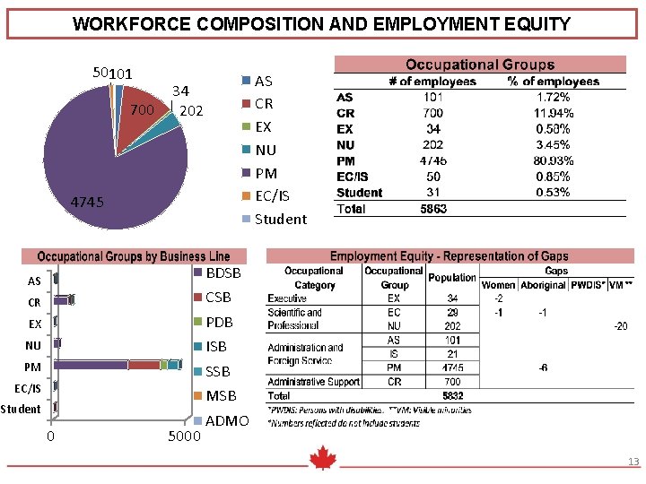 WORKFORCE COMPOSITION AND EMPLOYMENT EQUITY 50101 700 AS CR EX NU PM EC/IS Student