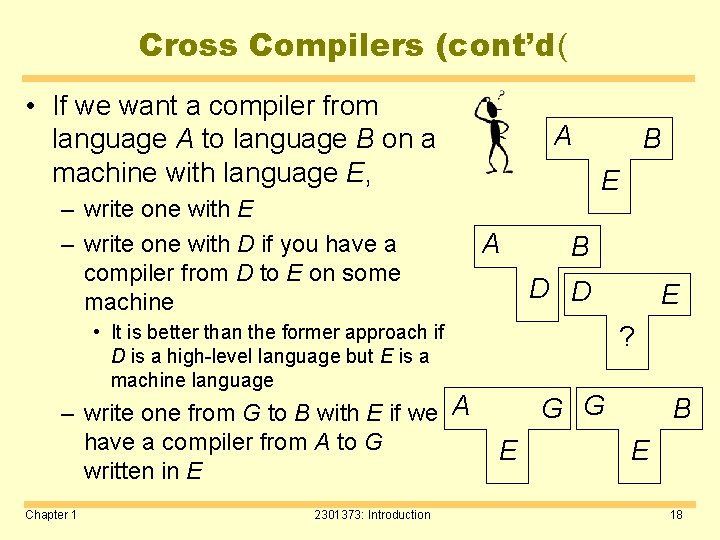 Cross Compilers (cont’d( • If we want a compiler from language A to language