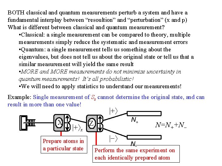 BOTH classical and quantum measurements perturb a system and have a fundamental interplay between