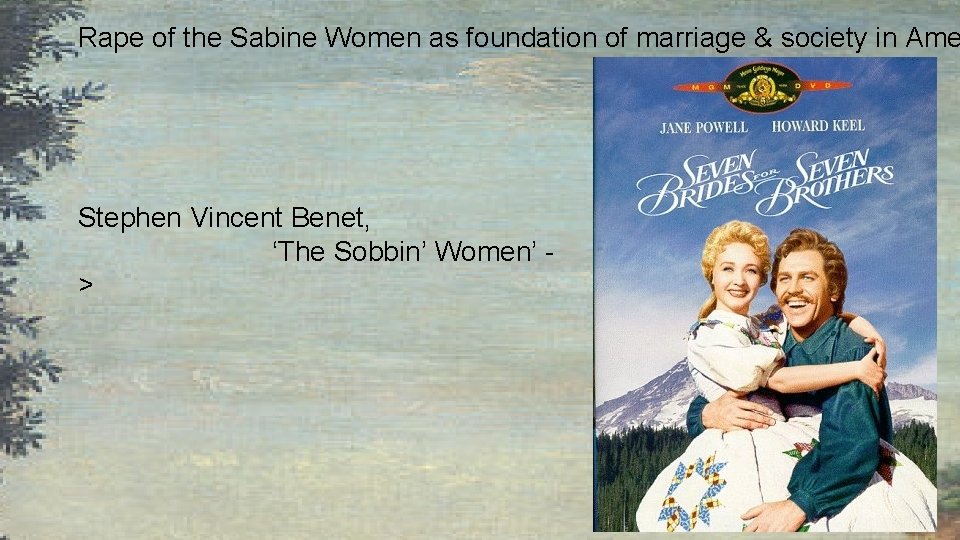 Rape of the Sabine Women as foundation of marriage & society in Ame Stephen