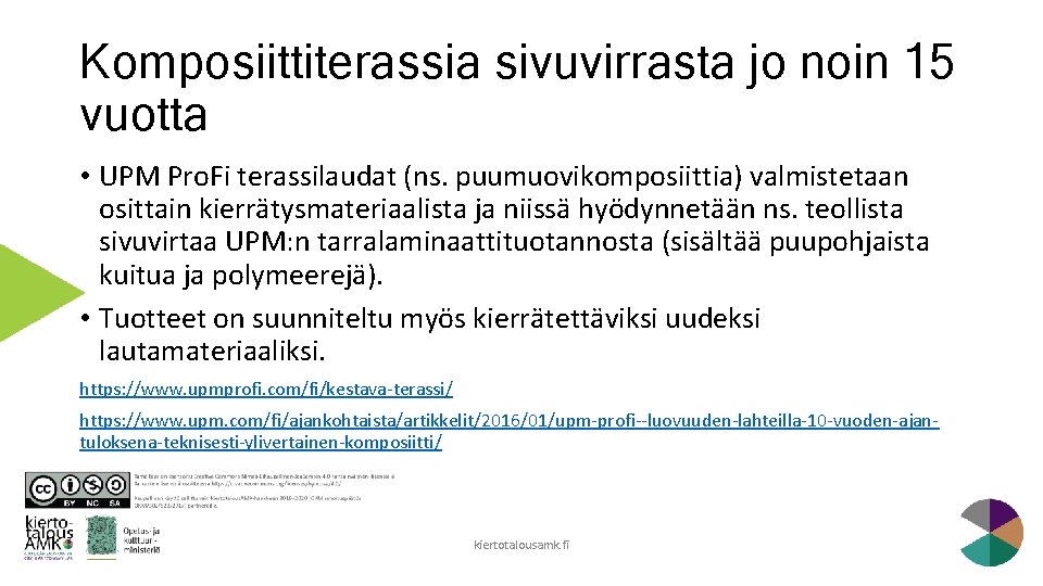 Komposiittiterassia sivuvirrasta jo noin 15 vuotta • UPM Pro. Fi terassilaudat (ns. puumuovikomposiittia) valmistetaan