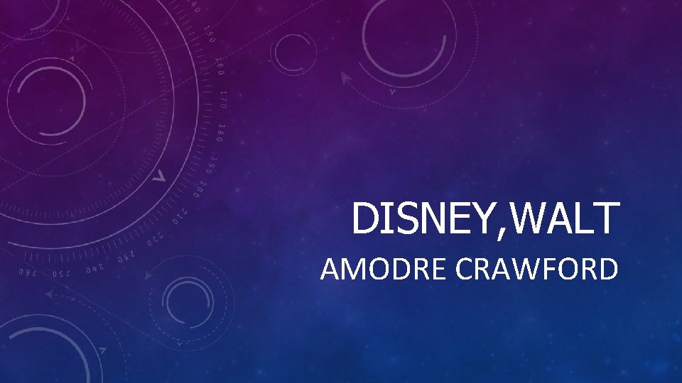 DISNEY, WALT AMODRE CRAWFORD 