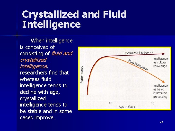 Crystallized and Fluid Intelligence When intelligence is conceived of consisting of fluid and crystallized