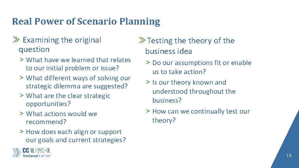 Real Power of Scenario Planning ≫ Examining the original question > What have we