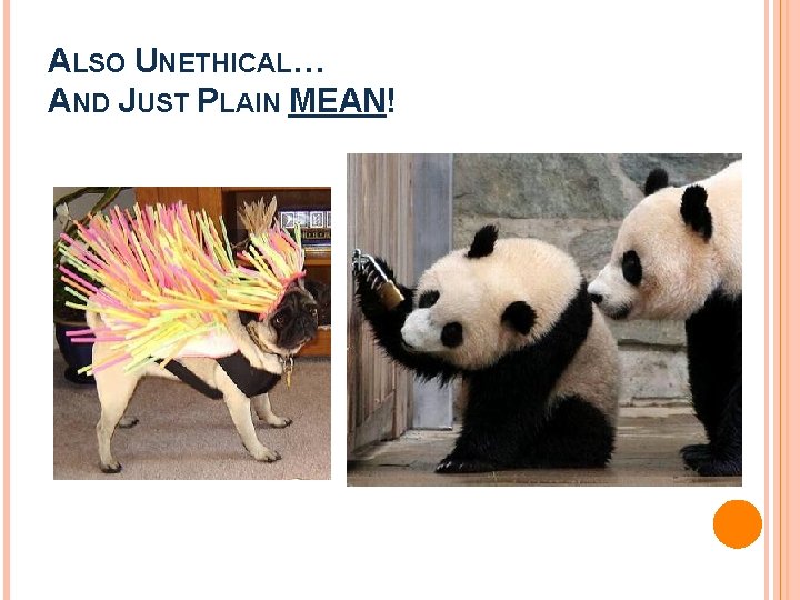 ALSO UNETHICAL… AND JUST PLAIN MEAN! 