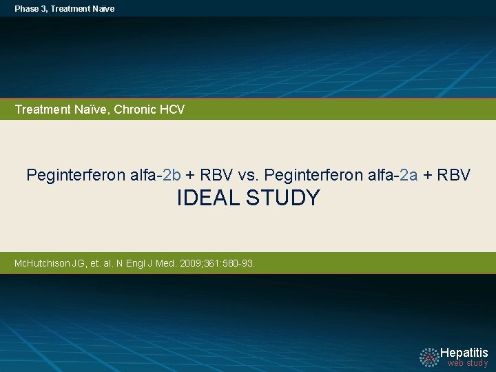 Phase 3, Treatment Naïve, Chronic HCV Peginterferon alfa-2 b + RBV vs. Peginterferon alfa-2