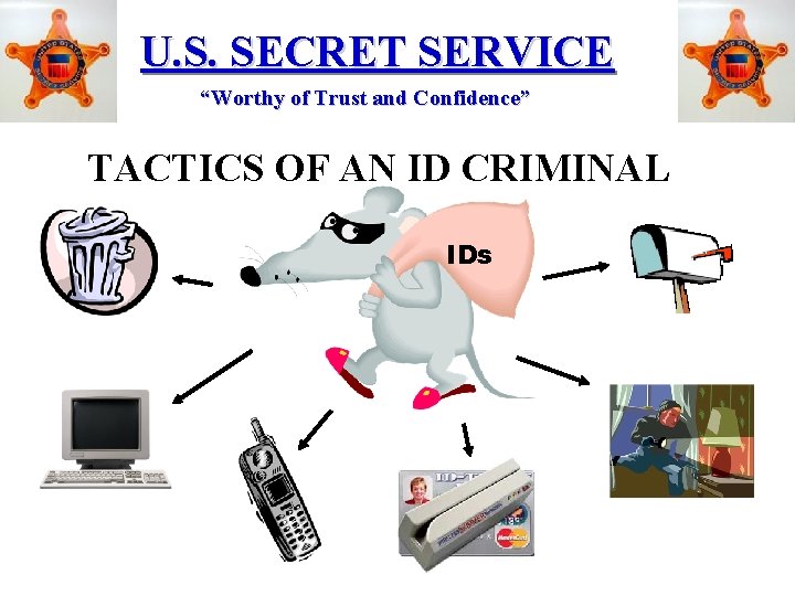 U. S. SECRET SERVICE “Worthy of Trust and Confidence” TACTICS OF AN ID CRIMINAL